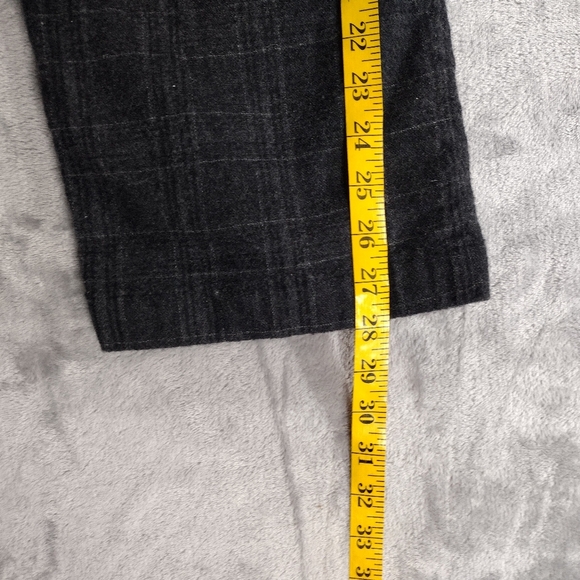Eileen Fisher Full Length Straight in Charcoal Plaid Wool Blend Pants XS - Picture 9 of 9